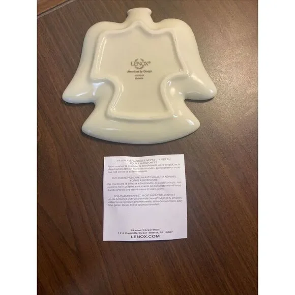 New Lenox Holiday Angel Party Plate 5.25 Inches Holly Gold Edge NIB Hosting Gift - Picture 5 of 5